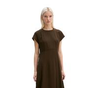 Midikleid MARC O'POLO "aus Viskose-Mix", Damen, Gr. 44, Normalgrößen, burnt coffee, Obermaterial: 83% Viskose, 17% Polyamid, unifarben, regular fit wadenlang, Rundhals, Kleider Midikleid (44439629-44)