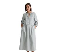 Midikleid MARC O'POLO DENIM "aus Baumwoll-Dobby", Damen, Gr. XS, Normalgrößen, light grün, Obermaterial: 100% Baumwolle, gestreift, regular fit wadenlang, Rundhals, Bündchen, Kleider Midikleid (736335