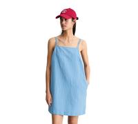 Midikleid MARC O'POLO DENIM "aus Leinen-Baumwolle-Mix", Damen, Gr. L, Normalgrößen, light blau, Obermaterial: 56% Leinen, 44% Baumwolle, gestreift, relaxed fit kurz, normaler Saum, Kleider Midikleid (