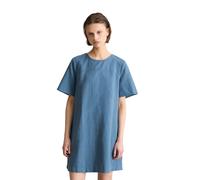 Midikleid MARC O'POLO DENIM "aus Leinen-Baumwolle-Mix", Damen, Gr. XL, Normalgrößen, Kurzarm, blau (endless sea), Obermaterial: 56% Leinen, 44% Baumwolle, unifarben, relaxed fit kurz, normaler Saum, K