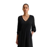 Midikleid MARC O'POLO DENIM "aus TENCEL™ Lyocell", Damen, Gr. XXS, Normalgrößen, schwarz, Obermaterial: 100% Lyocell, unifarben, relaxed fit wadenlang, V-Ausschnitt, normaler Saum, Kleider Midikleid (