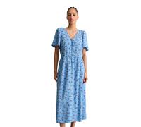Midikleid MARC O'POLO DENIM "aus Viskose-Mix mit leichter Struktur", Damen, Gr. M, Normalgrößen, light blau, Obermaterial: 73% Viskose, 27% Baumwolle, bedruckt, regular fit wadenlang, V-Ausschnitt, no