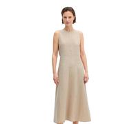 Midikleid MARC O'POLO "mit nahtfeinem Reißverschluss", Damen, Gr. 36, Normalgrößen, sandpaper, Obermaterial: 100% Leinen. Futter: 100% Baumwolle, unifarben, slim fit wadenlang, Rundhals, Kleider Midik