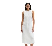 Midikleid MARC O'POLO "mit nahtfeinem Reißverschluss", Damen, Gr. 40, Normalgrößen, weiß, Obermaterial: 100% Leinen. Futter: 100% Baumwolle, unifarben, weit wadenlang, Rundhals, normaler Saum, Kleider