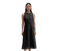 Midikleid MARC O'POLO "mit nahtfeinem Reißverschluss", Damen, Gr. 44, Normalgrößen, schwarz, Obermaterial: 100% Leinen. Futter: 100% Baumwolle, unifarben, weit wadenlang, Rundhals, normaler Saum, Klei