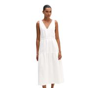 Midikleid MARC O'POLO "mit überkreuzten Trägern", Damen, Gr. 46, Normalgrößen, weiß, Obermaterial: 100% Leinen. Futter: 100% Baumwolle, unifarben, regular fit wadenlang, V-Ausschnitt, Kleider Midiklei
