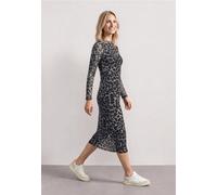 Midikleid mit Boat Neck und Leo-Print