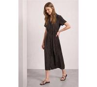 Midikleid mit Bowling-Kragen und Leo-Print