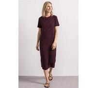 Midikleid STREET ONE, Damen, Gr. 44, EURO-Größen, rustic rouge, Stoff, 87% Viskose, 11% Polyester, 2% Elasthan, gemustert, comfort fit wadenlang, Rundhals, normaler Saum, Kleider Midikleid, mit grafis