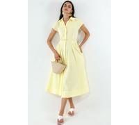 Midikleid mit Gürtel und Hemdkragen S