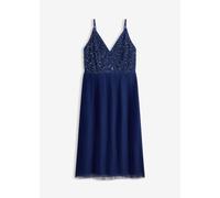 Midikleid mit Plissee-Rock und Paillettenstickerei 44
