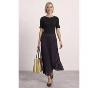 Maxikleid STREET ONE, Damen, Gr. 34, EURO-Größen, lila (rustic rouge), Web, 48% Baumwolle, 47% Modal, 5% Elasthan, unifarben, comfort fit knöchelfrei, U-Boot-Ausschnitt, normaler Saum, Kleider Maxikle