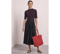 Midikleid mit Plisséerock und Streifen