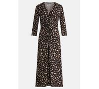 Midikleid mit Raffung Braun/Beige Damen