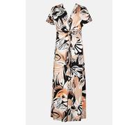 Midikleid mit Raffung Schwarz/Braun Damen