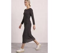 Midikleid STREET ONE, Damen, Gr. 44, N-Gr, schwarz coffee, Mesh, Obermaterial: 95% Polyester, 5% Elasthan. Futter: 100% Viskose, gepunktet, körpernah 7/8-Länge, U-Boot-Ausschnitt, abgesteppte Kante, K