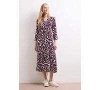 Midikleid mit Split Neck und Print