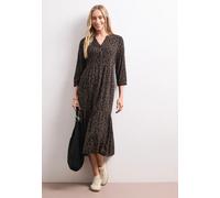 Midikleid mit Split Neck und Print