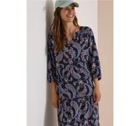Midikleid CECIL, Damen, Gr. XS (36), US-Größen, blau (urban dunkelblau), Stoff, 100% Viskose, Paisley, normal wadenlang, Rundhals, abgesteppt, Kleider Midikleid, aus Viskose (55638564-XS) urban dunkel