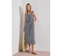 Street One Frauen Midikleid mit Split Neck und Zipper in Blau, Gr: 40
