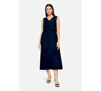 Midikleid BETTY BARCLAY "Damen mit V-Ausschnitt", Damen, Gr. 40, Normalgrößen, dunkelblau, Obermaterial: 69% Baumwolle, 29% Polyamid, 02% Elasthan, figurumspielend lang, V-Ausschnitt, Kleider Midiklei