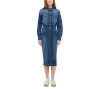 Midikleid MUSTANG "Damen Style Emma Denim Dress", Damen, Gr. 40, mittelblau, Jeans, 99% Baumwolle, 1% Elasthan, slim fit, Kleider Midikleid (46942335-40) mittelblau