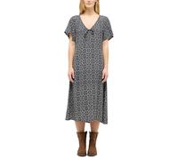 Midikleid MUSTANG "Damen Style Marysville", Damen, Gr. 40, schwarz, Popeline, 100% Viskose, ausgestellt, V-Ausschnitt, Kleider Midikleid (43953543-40) schwarz