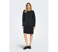 Midikleid ONLY "ONLGLORIA LS BOATNECK DRESS EX KNT", Damen, Gr. XS (34), N-Gr, grau (dunkelgrau melange), Strick, Obermaterial: 93% Polyester, 4% Nylon, 3% Elasthan, unifarben, slim fit knielang, Rund