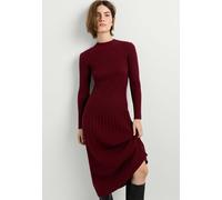 Midikleid PEPE JEANS "midi dress ANNA DRESS", Damen, Gr. XL, Normalgrößen, bordeaux rot, 54% Baumwolle, 36% Viskose, 10% Polyamid, Kleider Midikleid (84012809-XL) bordeaux rot