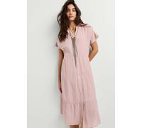 Midikleid PEPE JEANS "midi dress FANCY DRESS", Damen, Gr. XS, Normalgrößen, rosa (soft pink), 75% Baumwolle, 25% Viskose, Kleider Midikleid (13029512-XS) soft pink