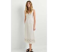 Midikleid PEPE JEANS "midi dress FLOWER DRESS", Damen, Gr. M, Normalgrößen, weiß, 100% Baumwolle, Kleider Midikleid (61083657-M) weiß
