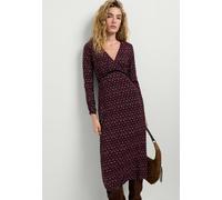 Midikleid PEPE JEANS "Midikleid JAZELIN DRESS", Damen, Gr. L, Normalgrößen, rot (berry rot), 85% Viskose, 15% Nylon, Kleider Midikleid (27140132-L) berry rot