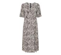 Midikleid PULZ JEANS "Damen Kleid PZNELLY", Damen, Gr. XS, N-Gr, weiß (small animal printed), Obermaterial: 100% Viskose CV., Kleider Midikleid (89149506-XS) small animal printed