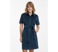 Midikleid RAGWEAR "ROZYNA CORDY", Damen, Gr. XL, N-Gr, blau (petrol), Jersey, Obermaterial: 98% Baumwolle, 2% Elasthan, unifarben, regular fit ca. Mitte Knie, Rundhals, Kleider Midikleid, Sommerkleid