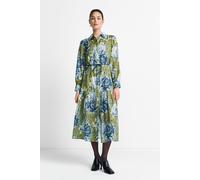 Midikleid RICHROYAL, Damen, Gr. 38, N-Gr, urban lime, Web, Obermaterial: 84% Baumwolle, 16% Seide, ca. Mitte Wade, Manschette, Kleider Midikleid, mit Pfingstrosenprint (62040158-38) urban lime
