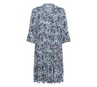 Midikleid SAINT TROPEZ "Kleid EdaSZ", Damen, Gr. L, N-Gr, blau (nightsky brushed blooms), Obermaterial: 100% Viskose LENZING ECOVERO CV LenzEcov., Kleider Midikleid (85454534-L) nightsky brushed bloom