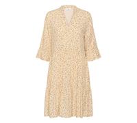 Midikleid SAINT TROPEZ "Kleid EdaSZ", Damen, Gr. S, N-Gr, beige (creme schwarz mini dots), Obermaterial: 100% Viskose LENZING ECOVERO CV LenzEcov., Kleider Midikleid (11148830-S) creme schwarz mini do