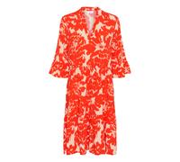 Midikleid SAINT TROPEZ "Kleid EdaSZ", Damen, Gr. S, N-Gr, rot (poinciana water blooms), Obermaterial: 100% Viskose LENZING ECOVERO CV LenzEcov., Kleider Midikleid (28463553-S) poinciana water blooms