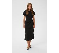 Midikleid SAINT TROPEZ "TheoSZ Dress", Damen, Gr. L, N-Gr, Kurzarm, Strick, schwarz, Strick, Obermaterial: 52% Polyester, 43% Viskose, 5% Elasthan, unifarben, Midi, Rundhals, Kleider Midikleid, Materi