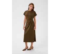 Midikleid SAINT TROPEZ "TheoSZ Dress", Damen, Gr. M, N-Gr, Kurzarm, Strick, schwarz earth, Strick, Obermaterial: 52% Polyester, 43% Viskose, 5% Elasthan, unifarben, Midi, Rundhals, Kleider Midikleid,