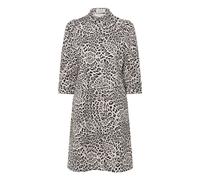 Midikleid SOAKED IN LUXURY "Damen Kleid SLSandja", Damen, Gr. XL, N-Gr, grau (grau leopard patteren), Obermaterial: 97% Baumwolle CO. 3% Elasthan EL., Kleider Midikleid (37908547-XL) grau leopard patt
