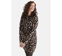 Midikleid STOOKER WOMEN "KLARA mit Stehkragen Kleid", Damen, Gr. 36/38, Normalgrößen, beige (beige jacquard), 54% Polyester, 44% Viskose, 2% Elasthan, slim fit Midi, ohne Ausschnitt, Kleider Midikleid