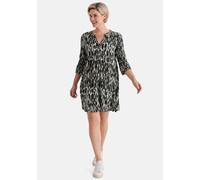 Midikleid STOOKER WOMEN "TUNIKA Kleid V-Neck", Damen, Gr. 40/42, Normalgrößen, bunt (grün leo aop), 96% Polyester, 4% Elasthan, regular fit Midi, Kleider Midikleid, Tunika Kleid mit V-Ausschnitt Figur