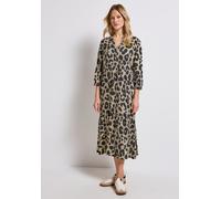 STREET ONE Damen A144414 Gemustertes Volant-Kleid, Coastal Beige, 34