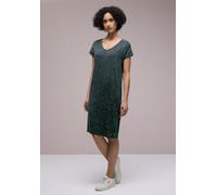 Midikleid STREET ONE, Damen, Gr. 34, EURO-Größen, cool vintage grün, Stoff, 95% Viskose, 5% Elasthan, gemustert, normal Midi, Rundhals, Bündchen, Kleider Midikleid, aus Viskose (91640507-34) cool vint