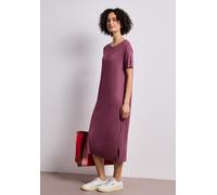 Midikleid STREET ONE, Damen, Gr. 34, EURO-Größen, schwarz clouded blush, Stoff, 95% Viskose, 5% Elasthan, unifarben, comfort fit Midi, Rundhals, normaler Saum, Kleider Midikleid, in Unifarbe (30101464