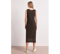 Midikleid STREET ONE, Damen, Gr. 36, N-Gr, espresso braun, Strick, Obermaterial: 70% Baumwolle, 30% Polyester. Futter: 95% Viskose, 5% Elasthan, unifarben, lässig geschnitten, V-Ausschnitt, Kleider Mi
