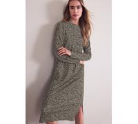 Midikleid STREET ONE, Damen, Gr. 36, N-Gr, molten earth, Web, Obermaterial: 85% Viskose, 13% Polyester, 2% Elasthan, animal-print, körpernah kniebedeckend, Rundhals, Kleider Midikleid, im Leo-Allover-