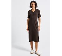 Street One Polokleid mit Rippstruktur deep Roast Brown 38
