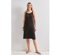 Midikleid STREET ONE, Damen, Gr. 38, EURO-Größen, espresso braun, Stoff, 95% Viskose, 5% Elasthan, unifarben, normal knielang, Rundhals, abgesteppt, Kleider Midikleid, aus Viskose (67788741-38) espres